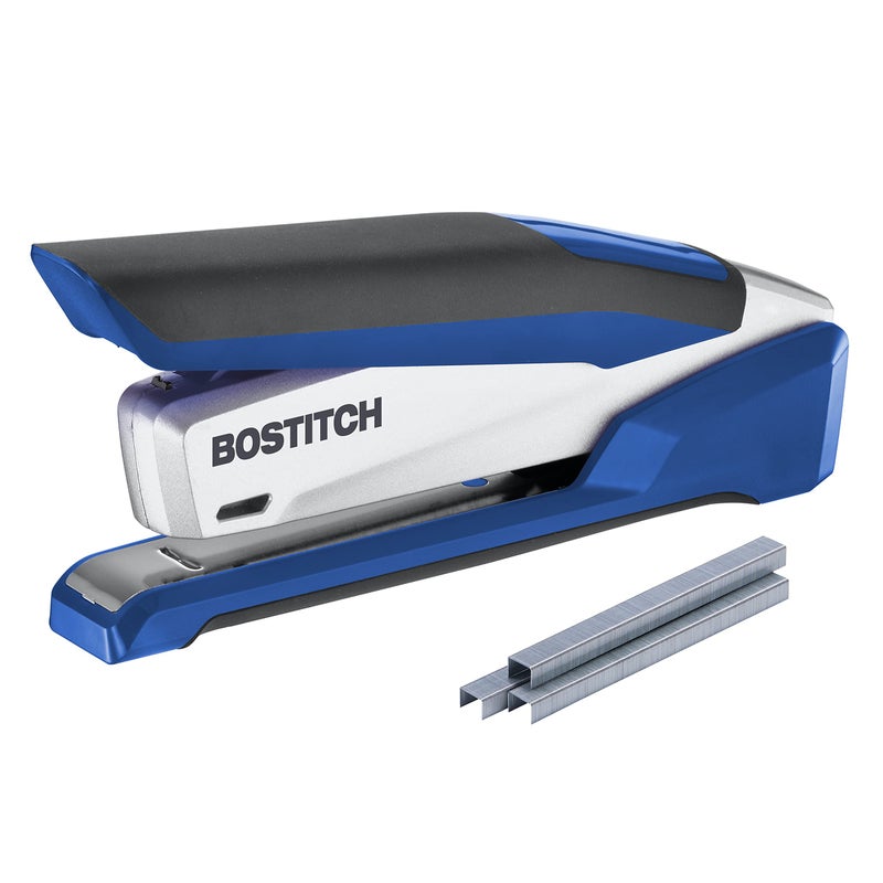 بوستيتش أوفيس دباسة مكتبية فاخرة تعمل بنابض من Bostitch Office InPower، سعة 28 ورقة، استخدام بإصبع واحد، بدون جهد، أزرق/فضي - Image 1